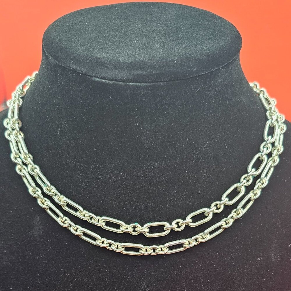 ✨ Sterling Silver Paperclip Link Necklace – 32” Long Chain ✨ - Picture 3 of 10